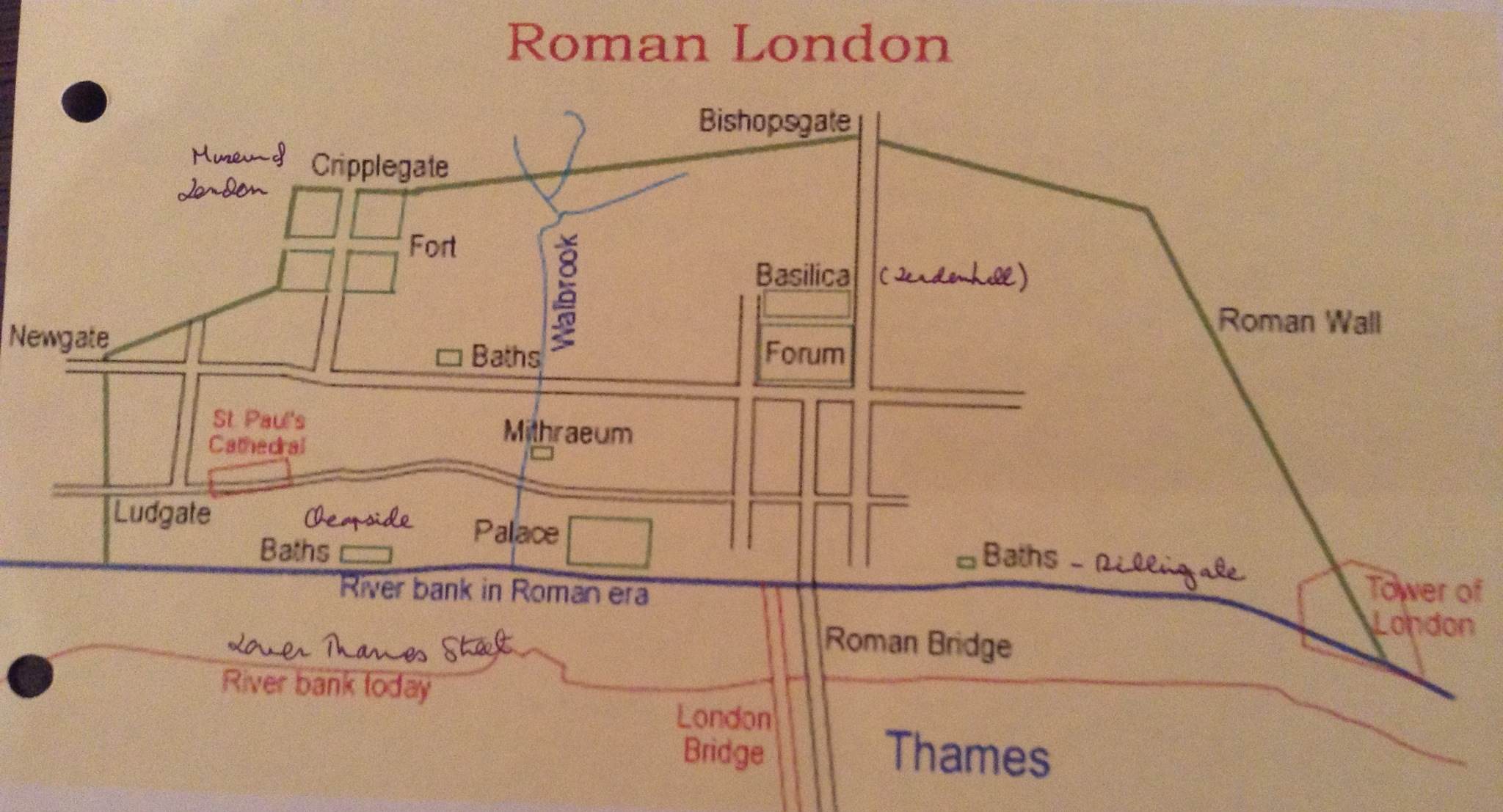 City of London Map in Roman Times